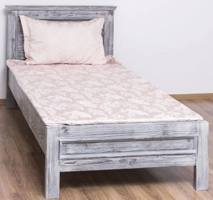 Mega-Angebot Casa Padrino letto in legno massello stile country grigio antico 90 x 200 x A. 93 cm - Letto Singolo in Legno Massello - Mobili per Camera da Letto in Stile Country