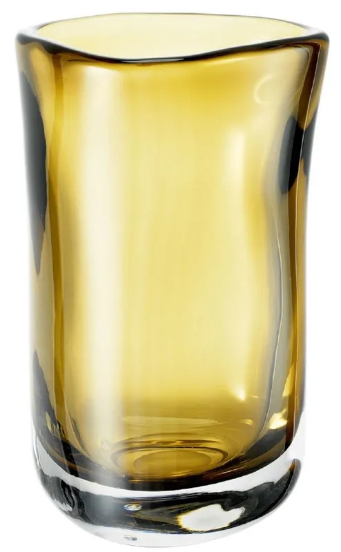 Kracherpreis Casa Padrino vaso di vetro decorativo di lusso giallo Ø 14 x A. 22 cm - Vaso di Fiori Soffiato a Mano - Accessori di Decorazione di Lusso