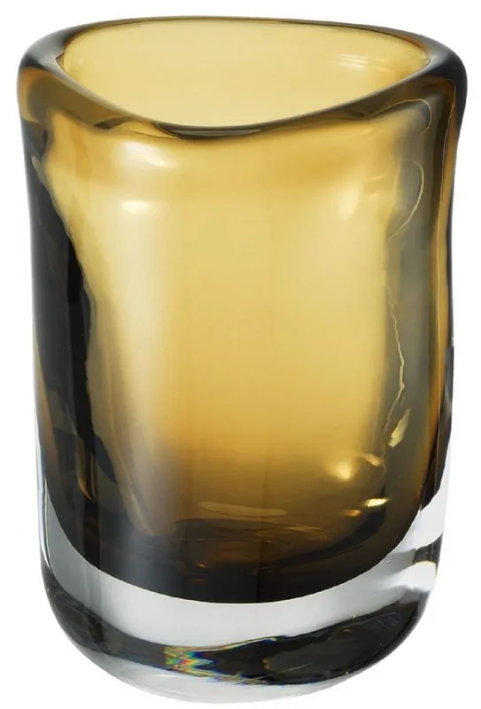 Neuheit Casa Padrino vaso di vetro decorativo di lusso marrone Ø 12 x A. 17 cm - Vaso di Fiori Soffiato a Mano - Accessori di Decorazione di Lusso