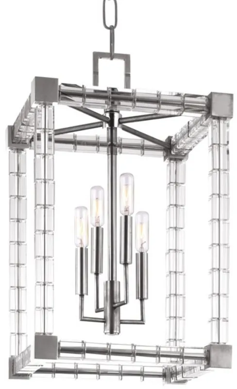 Echt Casa Padrino Lampadario di Design Argento 34,5 x 34,5 x A. 56 cm - Lampadario Moderno in Vetro Cristallo di Lusso