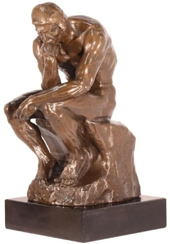 Schneller Versand Casa Padrino Figura in Bronzo Art Déco Il Pensatore Bronzo / Nero A. 30,5 cm - Scultura in Bronzo - Figura Decorativa