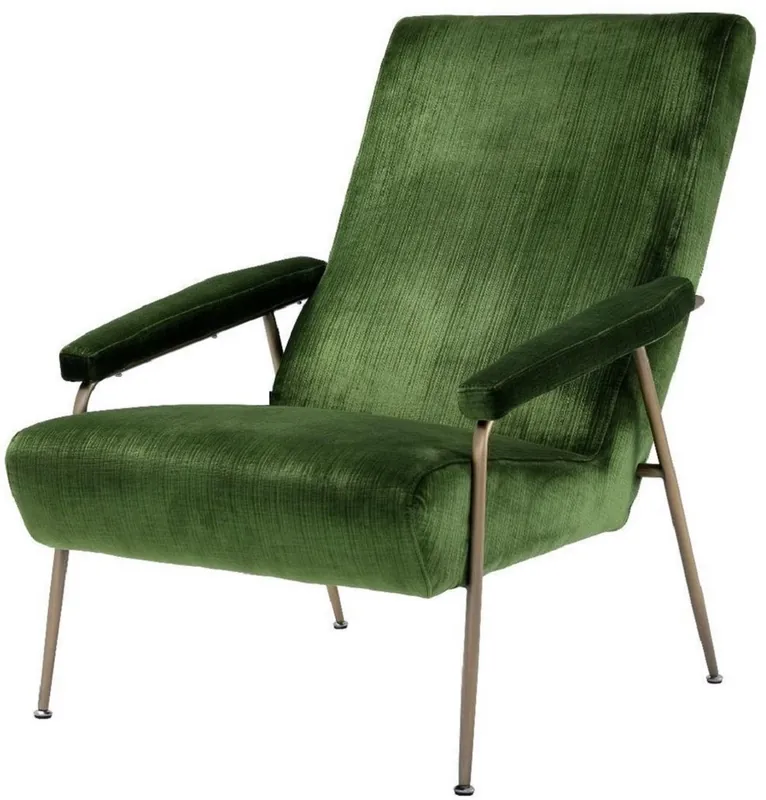 Finale Aktion Casa Padrino poltrona lounge di lusso verde / ottone 73 x 102 x A. 96,5 cm - Poltrona da salotto in velluto - Mobili da Salotto di Lusso