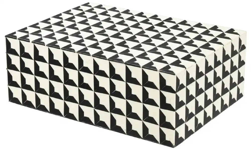 Casa Padrino scatola di gioielli di design con coperchio nero / bianco 28 x 21 x A. 10 cm - Scatola di Immagazzinaggio - Qualità di Lusso Finale Aktion