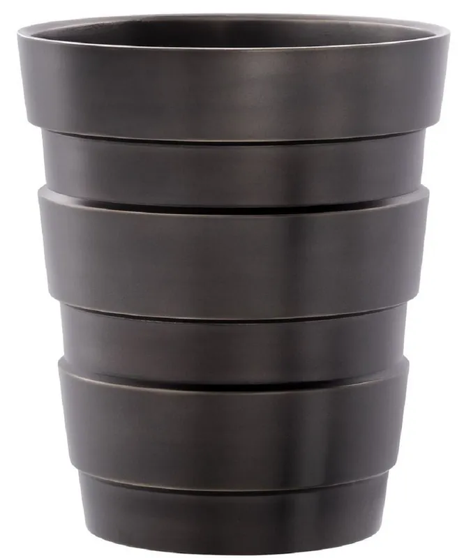 Casa Padrino vaso di lusso decorativo in ottone bronzo Ø 19,5 x A. 22,5 cm - Vaso di fiori rotondo moderno in design industriale - Qualità di Lusso Markenprodukt