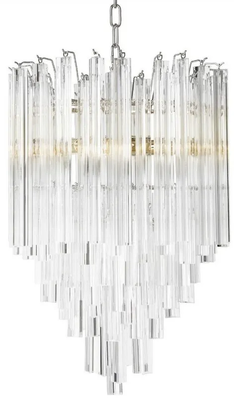 Online Kaufen Casa Padrino Lampadario Art Déco di Lusso Argento Ø 42 x A. 61,5 cm - Lampadario per Hotel e Ristorante