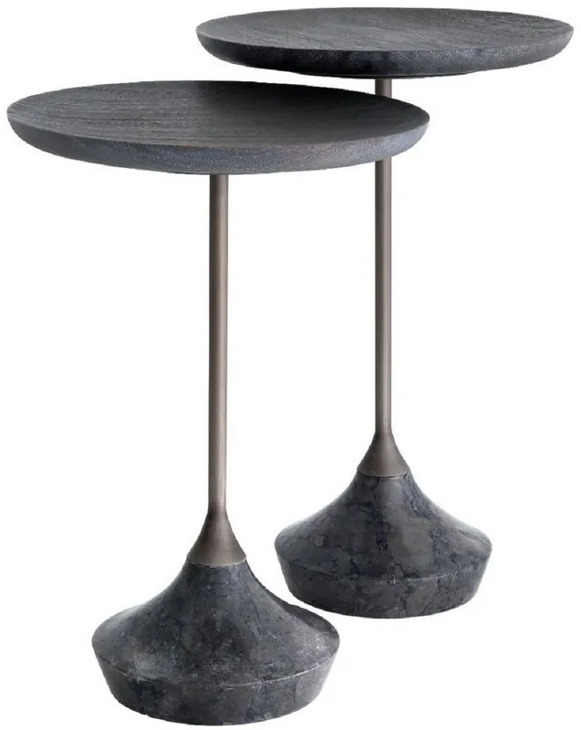 Solange Der Vorrat Reicht Casa Padrino set tavolini di lusso grigio / bronzo Ø 35 cm - Tavoli rotondi in marmo - Mobili da Salotto di Lusso