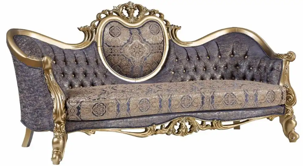 Beliebt Casa Padrino divano barocco di lusso blu / oro / argento 235 x 88 x A. 117 cm - Divano da salotto ornato in stile barocco - Mobili Barocchi