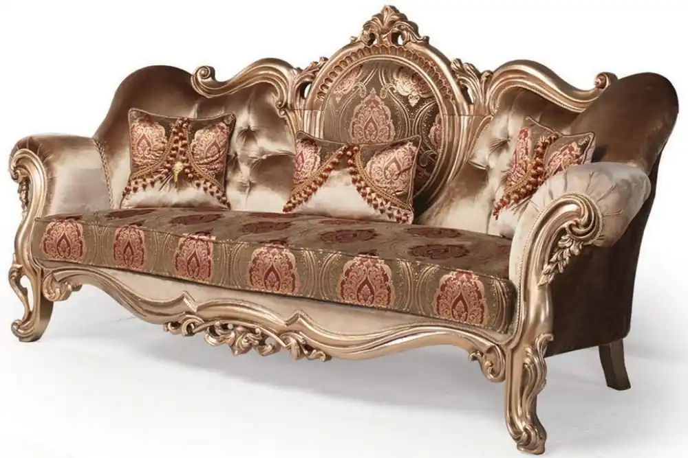 Casa Padrino divano barocco di lusso bronzo / marrone / rosso bordeaux 233 x 89 x A. 115 cm - Mobili per soggiorno - Mobili Barocchi Garantierte Lieferung