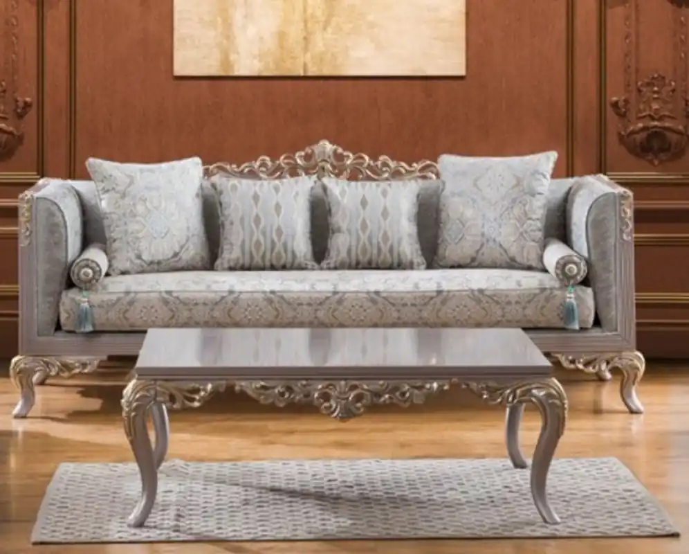Günstig Casa Padrino tavolino barocco di lusso argento / oro 124 x 95 x A. 48 cm - Nobile tavolo da salotto in stile barocco - Mobili Barocchi