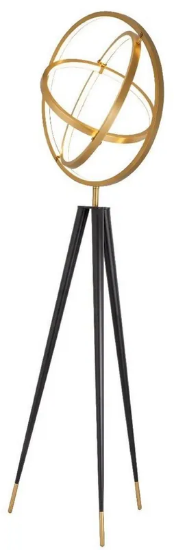 Casa Padrino lampada da terra a LED di design ottone antico / nero Ø 70 x A. 205 cm - Lampada da terra moderna a treppiede - Lampada da soggiorno - Qualità di Lusso Echt