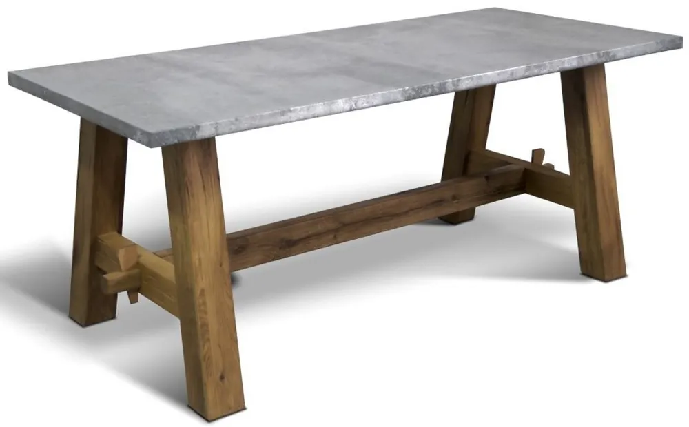 Garantierte Lieferung Casa Padrino tavolo da pranzo di lusso in legno massello - Diversi Colori e Dimensioni - Tavolo da cucina rettangolare con piano in rovere grigio zinco - Mobili per Sala da Pranzo