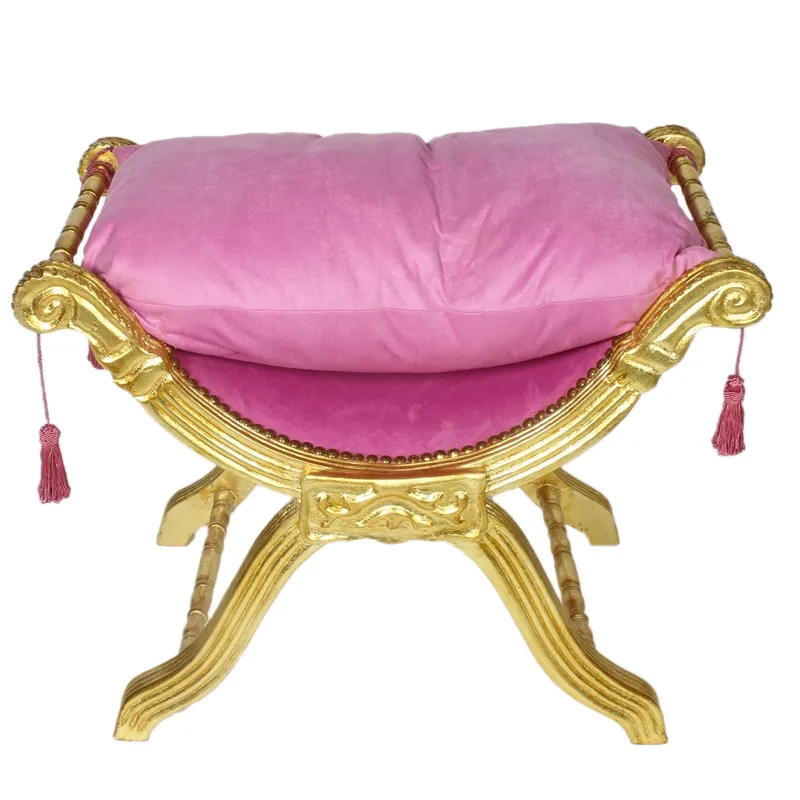 Begrenztes Angebot Sgabello barocco Casa Padrino - sgabello croce rosa / oro - mobili