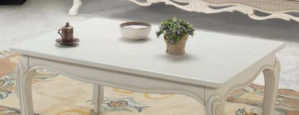 Casa Padrino tavolo da salotto barocco di lusso in legno massello bianco / beige 125 x 50 x A. 55 cm - Tavolino in Stile Barocco Letzte Chance