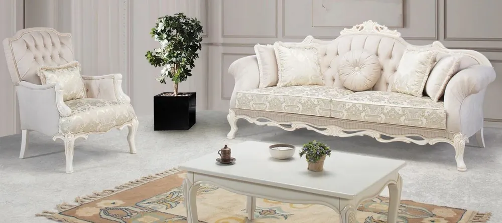 Casa Padrino set da soggiorno barocco di lusso rosa chiaro / bianco / beige - 2 Divani e 2 Poltrone e 1 Tavolo da Salotto - Mobili da Salotto Ornato in Stile Barocco Beliebt