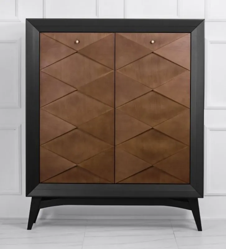 Solange Der Vorrat Reicht Comò neoclassico di lusso Casa Padrino nero / marrone 120 x H143 cm - credenza mobili art deco