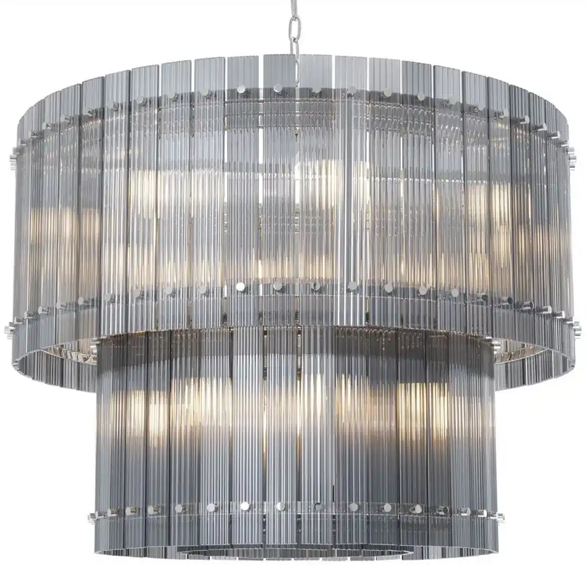 Casa Padrino lampadario di lusso grigio / argento Ø 93 x A. 70 cm - Lampadario Rotondo per Hotel e Ristorante - Qualità di Lusso Knallerangebot