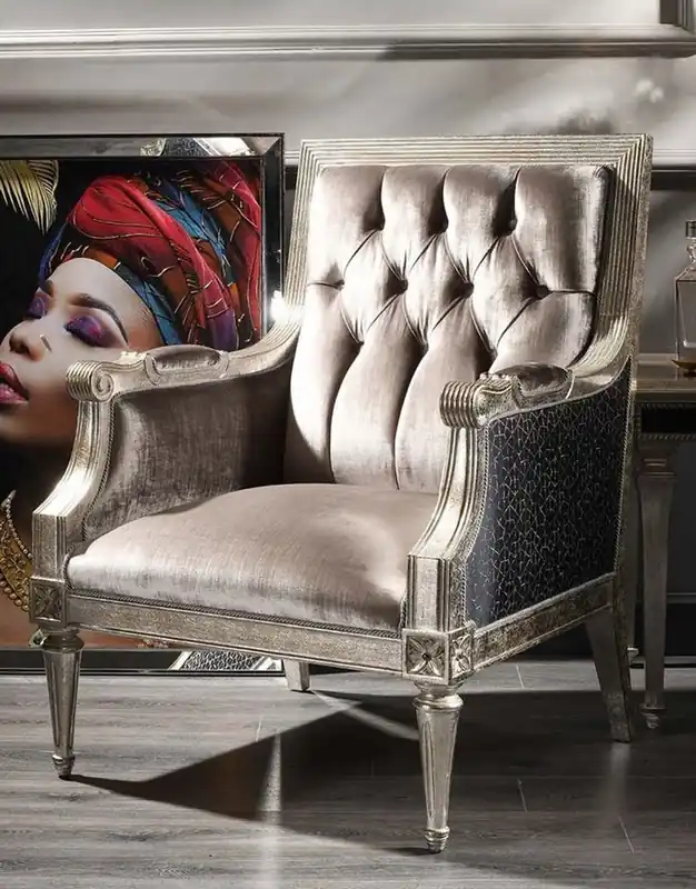 Casa Padrino poltrona barocco di lusso in velluto rosa / nero / argento antico 73 x 73 x A. 110 cm - Mobili per Soggiorno Barocco Letzte Chance