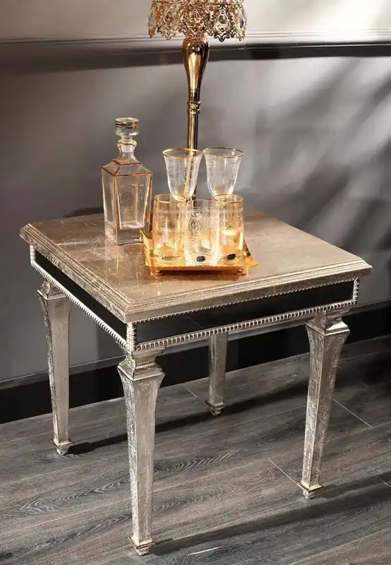 Preiswert Casa Padrino tavolino barocco di lusso argento antico 62 x 62 x A. 60 cm - Nobile tavolo in legno massello con vetro a specchio - Qualità di Lusso