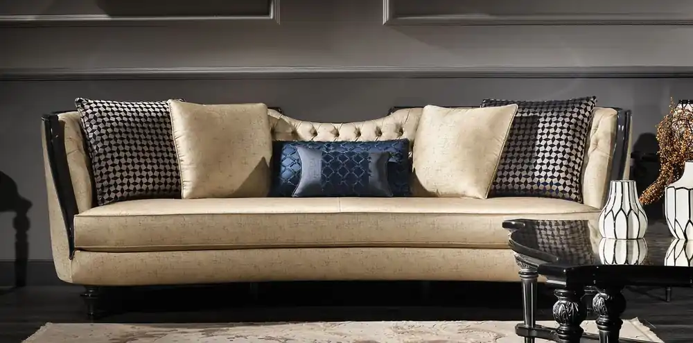 Casa Padrino divano barocco di lusso oro / nero 257 x 100 x A. 86 cm - Divano da salotto nobile - Mobili Barocchi Top-Preis