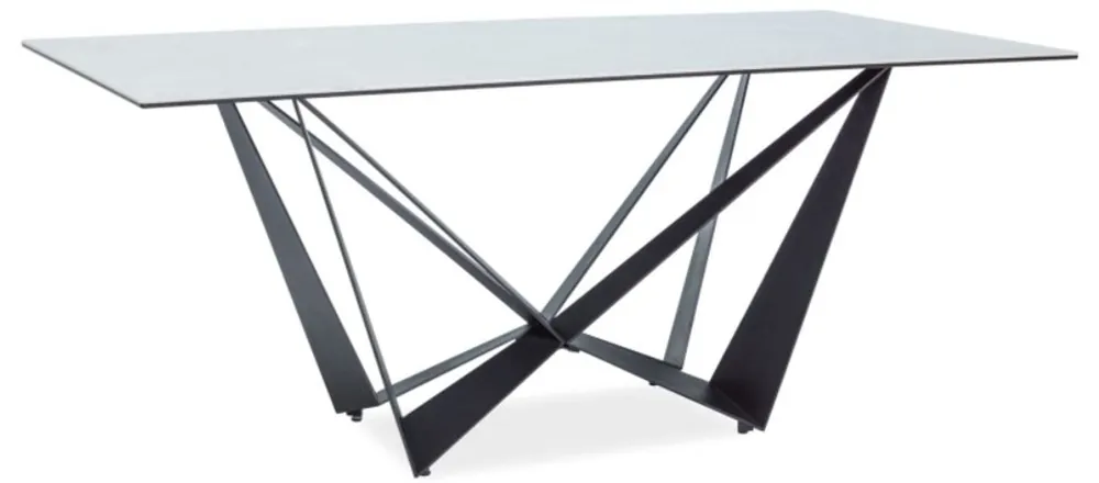 Casa Padrino tavolo da pranzo di design con piano in vetro effetto marmo grigio / nero 180 x 90 x A. 76 cm - Mobili per Sala da Pranzo di Lusso Highlight