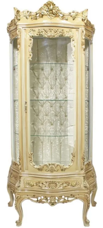 Angebot Casa Padrino vetrina barocco crema 80 x 40 x A. 200 cm - Vetrina barocco ornato con porta in vetro e bellissime decorazioni - Mobili Barocchi