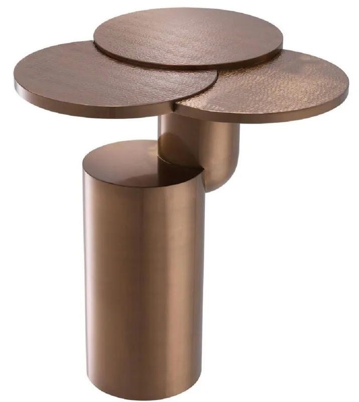 Saisonangebot Casa Padrino tavolino di lusso rame Ø 57 x A. 61,5 cm - Tavolo di design in acciaio inossidabile - Mobili per soggiorno - Collezione di Lusso