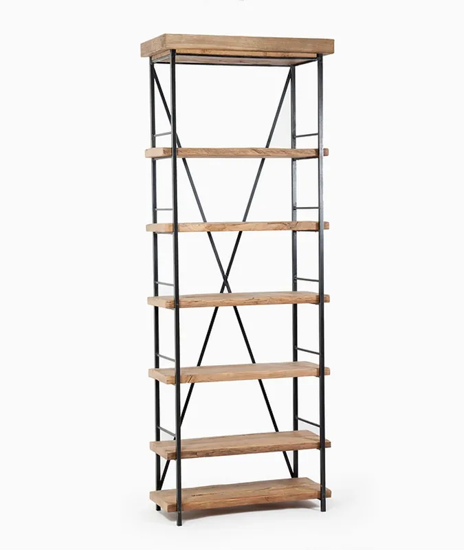 Kracherpreis Libreria Casa Padrino aspetto industriale 80 x 35 x H.210 cm rovere vintage / metallo - scaffale armadio scaffale design industriale