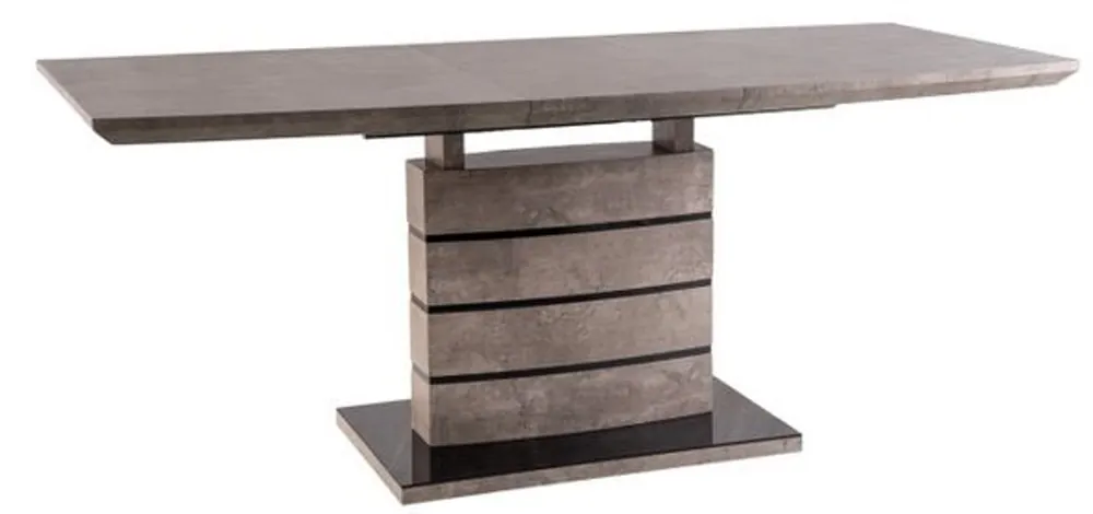 Casa Padrino tavolo da pranzo di lusso grigio / nero 140-180 x 80 x A. 76 cm - Tavolo da Pranzo Allungabile in Effetto Cemento Versand Am Gleichen Tag