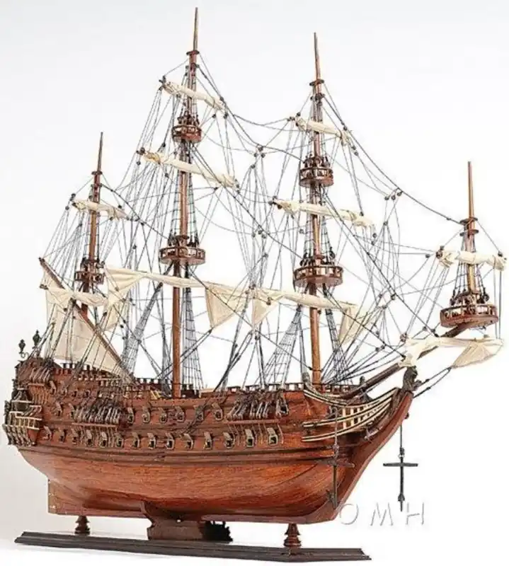 Casa Padrino nave ammiraglia Zeven Provincien di lusso con supporto in legno massello marrone 93,2 x 29,8 x A. 80,5 cm - Veliero Nave di Legno Decorativa Fatta a Mano Sonderangebot