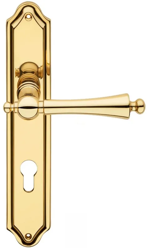 Solange Der Vorrat Reicht Casa Padrino set di maniglie per porta Art Nouveau di lusso ottone 13,5 x A. 26,3 cm - Maniglie per porte nobili con piatti - Qualità di Lusso - Fatto in Italia