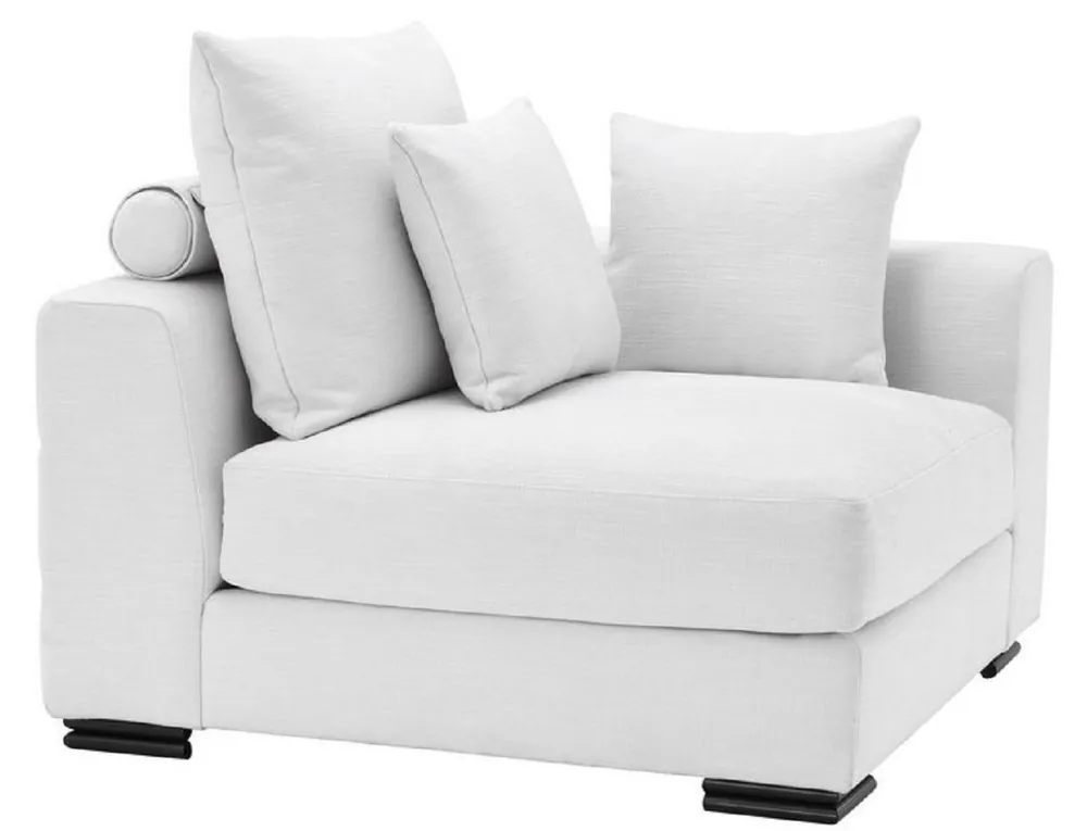 Top-Preis Casa Padrino divano ad angolo di lusso bianco / nero 108 x 108 x A. 90 cm - Divano allungabile con cuscini per soggiorno - Mobili di Lusso