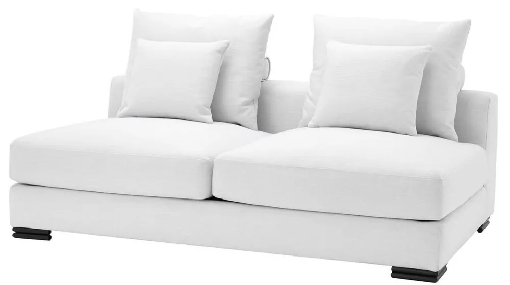 Casa Padrino divano di lusso bianco / nero 182 x 108 x A. 90 cm - Divano allungabile con cuscini per soggiorno - Mobili di Lusso Sonderangebot
