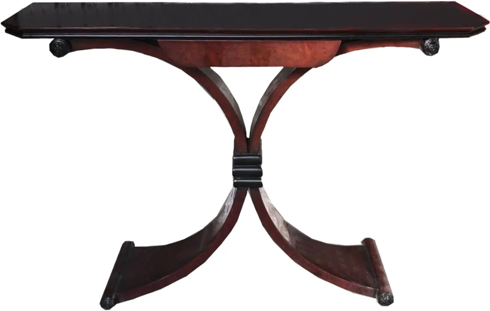 Consolle Art Déco Casa Padrino marrone con cassetto - tavolino 120 x 35 x H 95 cm - tavolo in stile antico - mobili Sichere Zahlung