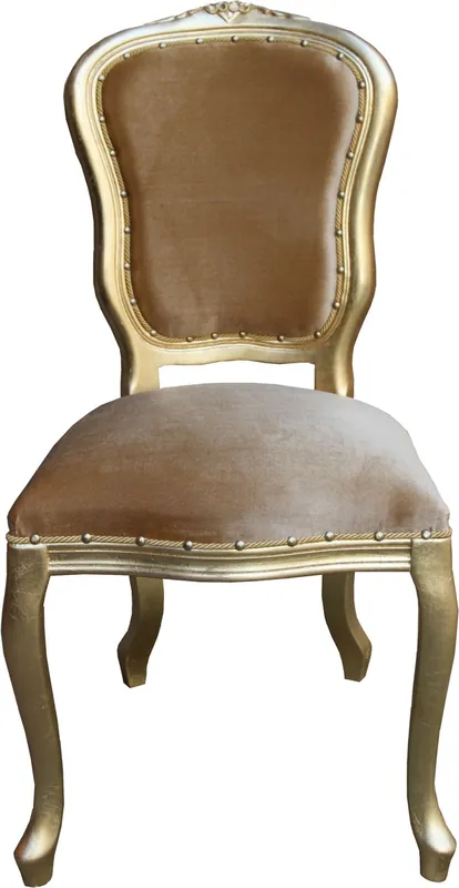 Casa Padrino Sedia da pranzo di lusso barocco Louis oro / oro - Mobili barocchi Neuheit