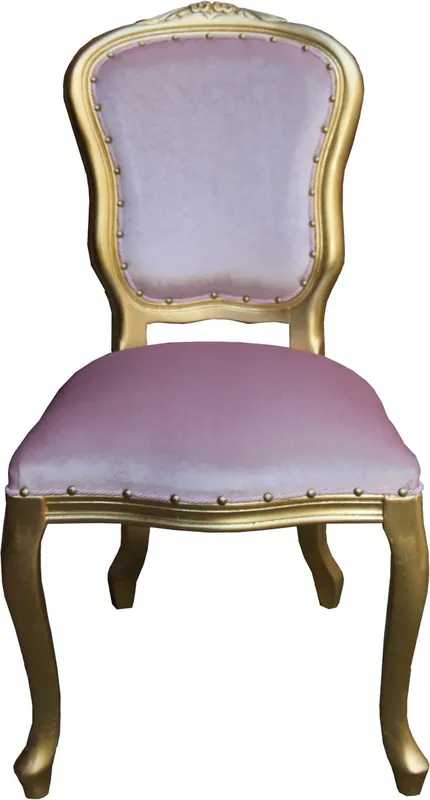 Casa Padrino Sedia da pranzo di lusso barocco Louis rosa / oro - Mobili barocchi Mega-Angebot