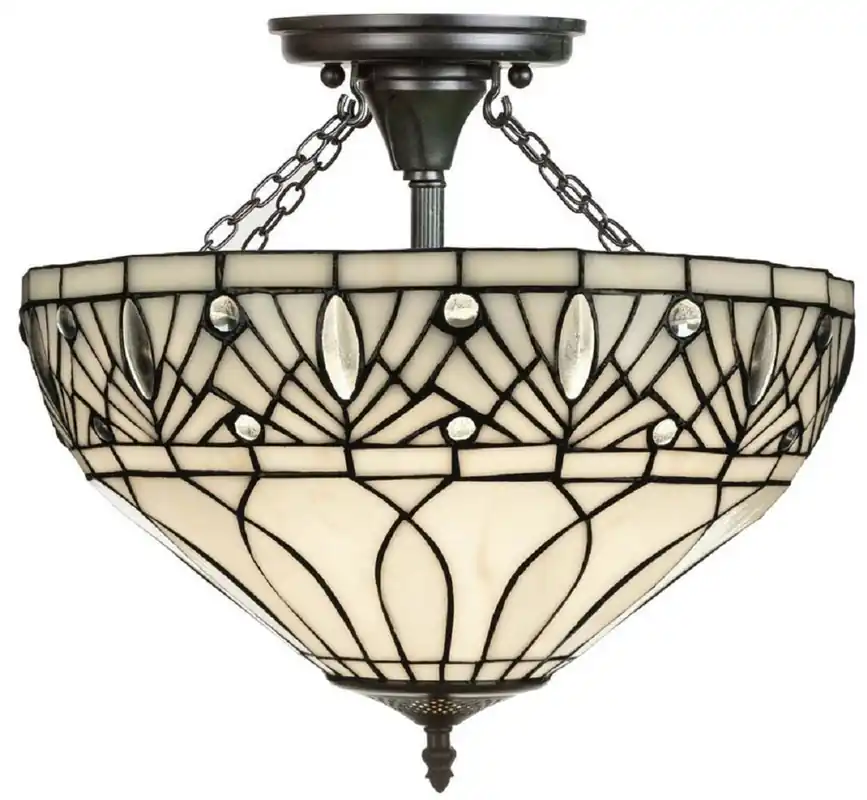 Meistverkauft Casa Padrino Lampada da Soffitto Tiffany di Lusso Bianco / Nero Ø 40 x A. 50 cm - Fatto a Mano da Numerosi Pezzi di Mosaico di Vetro