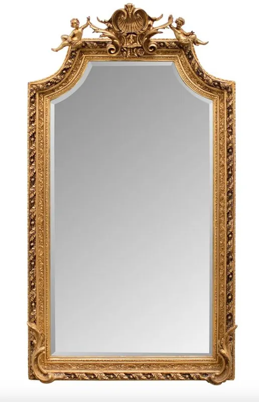 Aktuell Specchio barocco casa Padrino oro con figure di angelo 100 x H. 175 cm - specchio da parete per mobili in stile antico