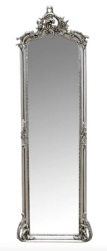 Heißes Angebot Specchio da parete barocco Casa Padrino argento 54 x H. 172 cm - specchio da salotto con mobili in stile antico