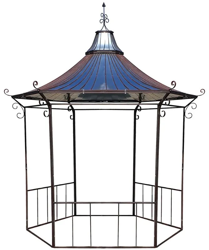Solange Der Vorrat Reicht Casa Padrino Padiglione Art Nouveau Ø 250 x A. 365 cm - Vari Colori - Padiglione da Giardino Fatto a Mano in Ferro Battuto con Tetto in Lamiera Zincata - Mobili da Giardino