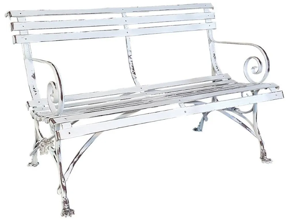 Günstig Casa Padrino Panca da Giardino Art Nouveau 120 cm - Diversi Colori - Panca in Ferro Battuto Fatta a Mano - Mobili da Giardino