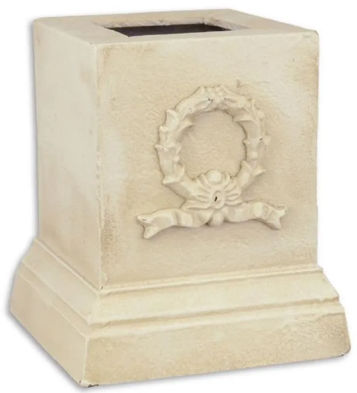 Casa Padrino piedistallo decorativa barocco bianco 17,1 x 17,1 x A. 19,8 cm - Base in ghisa in stile barocco - Accessori Decorativi Barocchi Sale
