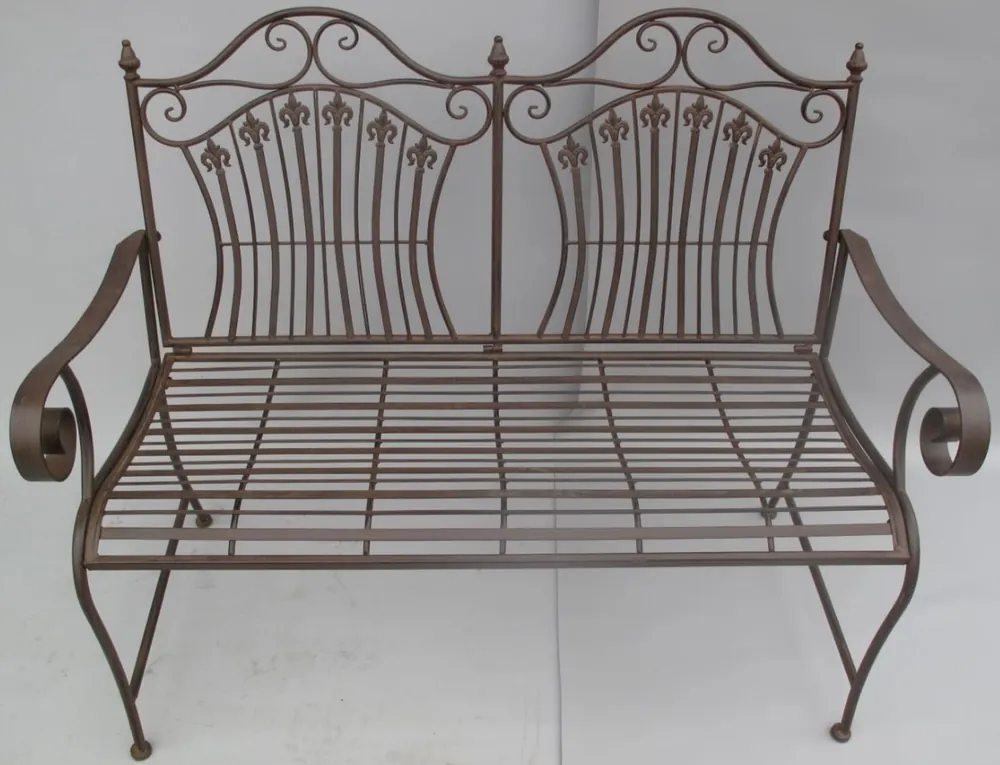 Begrenztes Angebot Casa Padrino Panca da Giardino Art Nouveau Marrone Rustico 120 x 58 x A. 97 cm - Panca Nostalgica - Mobili da Giardino e Patio