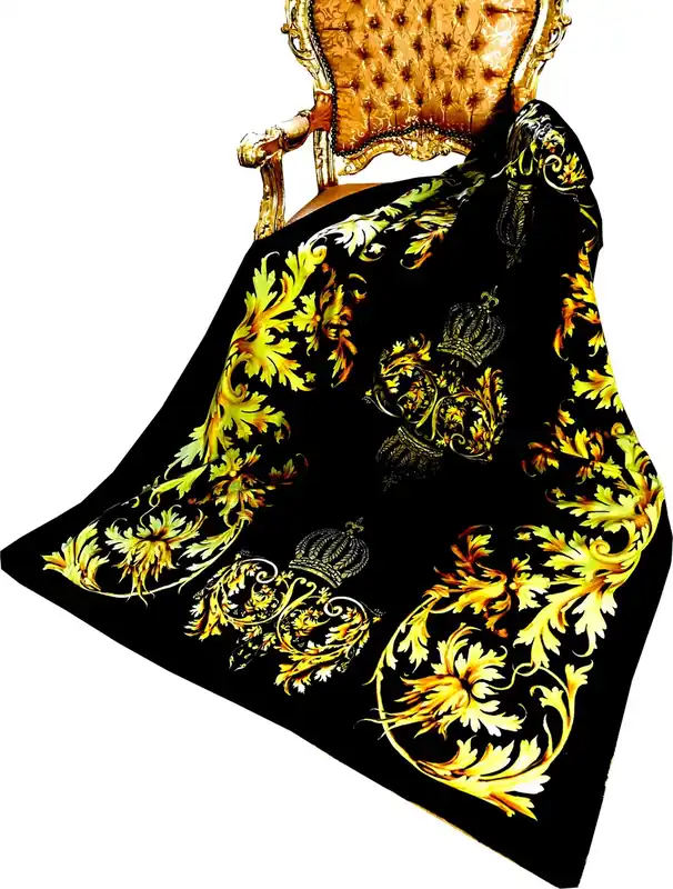 Coperta di lusso Pompöös di Casa Padrino Corona barocca nero / oro di Harald Glööckler con strass Expressversand