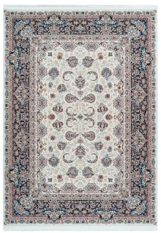 Wochenendangebot Casa Padrino tappeto in fibra sintetico di lusso con frangia avorio - Diverse Misure - Tappeto rettangolare da salotto in stile orientale
