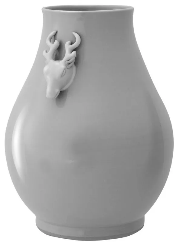 Casa Padrino vaso di lusso testa di cervo grigio Ø 33 x A. 49 cm - Vaso di fiori rotondo in porcellana - Qualità di Lusso Meistverkauft