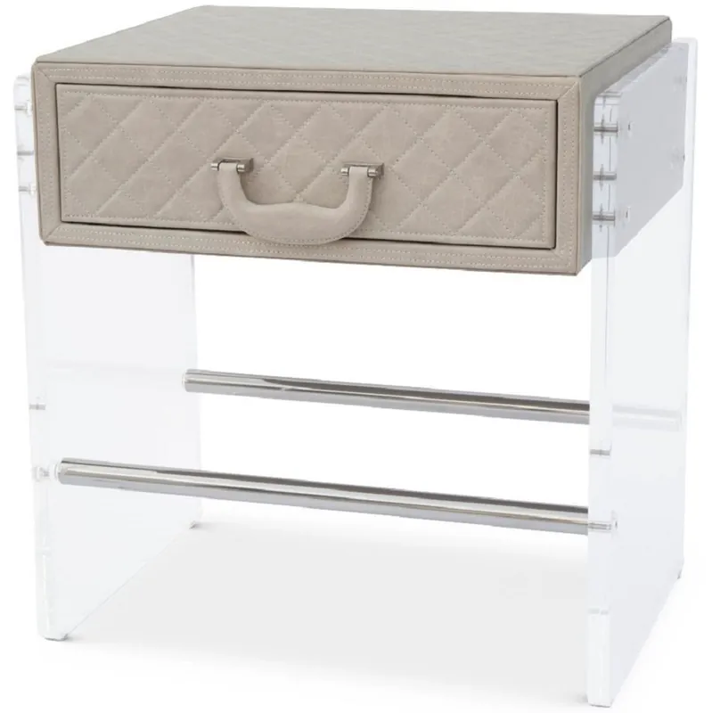 Casa Padrino comodino di lusso con cassetto cappuccino / argento 59 x 53 x A. 72 cm - Elegante tavolino con pelle di alta qualità - Mobili Camera da Letto di Lusso Mega-Angebot