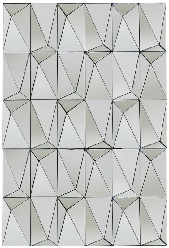 Casa Padrino specchio da parete di design argento 80 x 7 x A. 120 cm - Specchio da salotto moderno con forme geometriche - Accessori decorativi di lusso Top-Preis