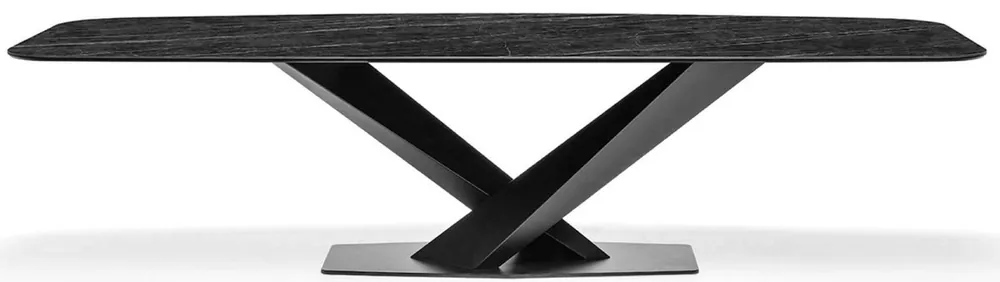 Begrenztes Angebot Casa Padrino tavolo da pranzo di lusso antracite / nero 200 x 100 x A. 76 cm - Tavolo da cucina rettangolare con piano in marmo e struttura in acciaio inossidabile - Mobili per sala da pranzo di lusso