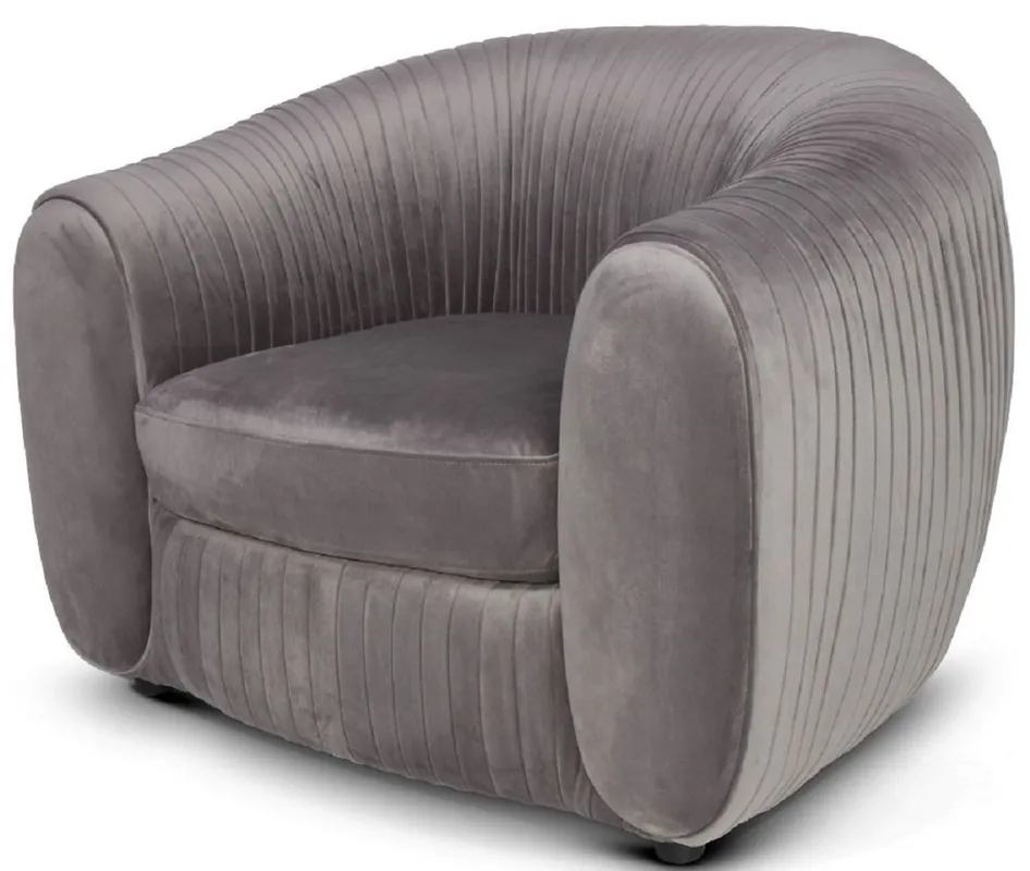 Casa Padrino poltrona di lusso in velluto grigio 98 x 88 x A. 74 cm - Elegante poltrona da salotto - Mobili di Lusso Sichere Zahlung