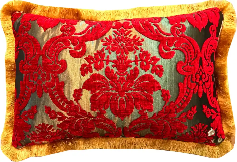 Cuscino di lusso Pompöös di Casa Padrino di Harald Glööckler Collezione Elegance motivo barocco rosso / oro 35 x 55 cm - cuscino di lusso Top-Angebot